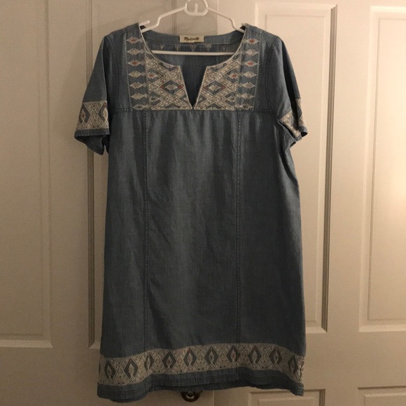 Madewell Chambray Embroidered Dress - Picture 5 of 6